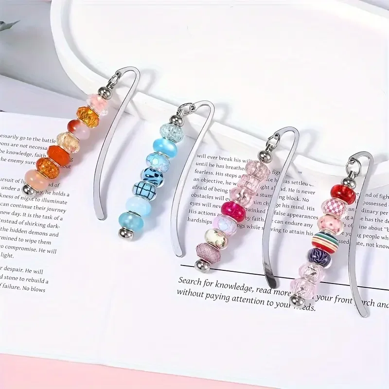 8/16/32/50 Pieces Beadable Bookmark Pendant Bars Custom Decorative Handmade Beaded Bookmarks Lanyard Chain DIY Crafts image 3