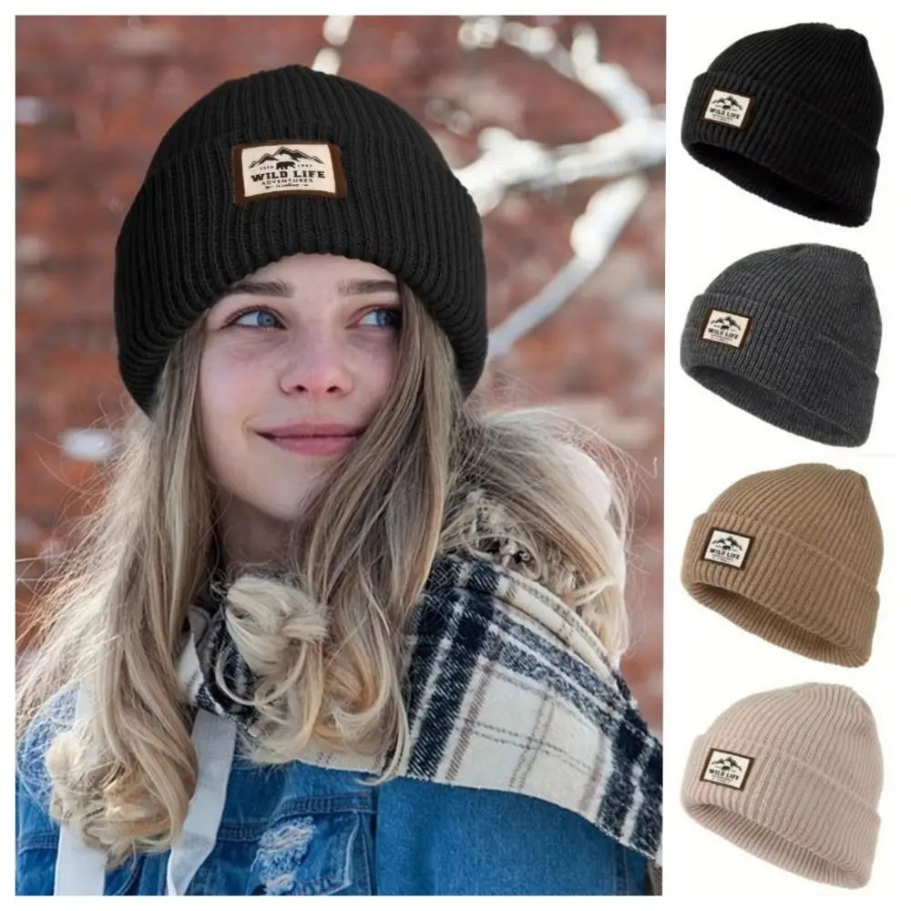 

Casual Warm Outdoor Fleece Sports Hat Windproof Knitted Winter Cap Ear Protection Thickened Beanie Hats Men Women