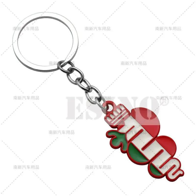 3D Metal Zinc Alloy Lucky Three-color Snake Logo Key Chain Key Ring for Alfa Romeo Giulia Giulietta Stelvio Mito Sportiva Mito