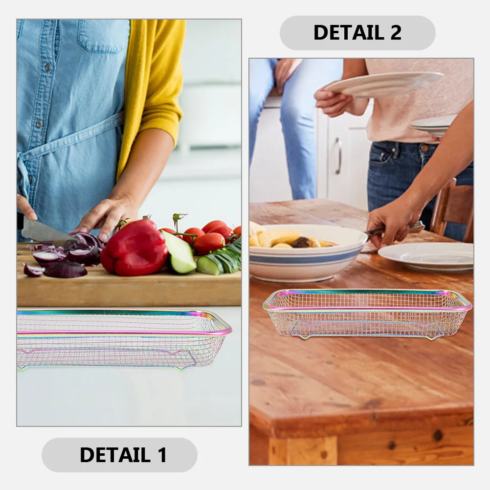 

2Pcs Stainless Steel Chopsticks Basket Desktop Storage Organizer Multipurpose Utensil Holder Basket for Silverware