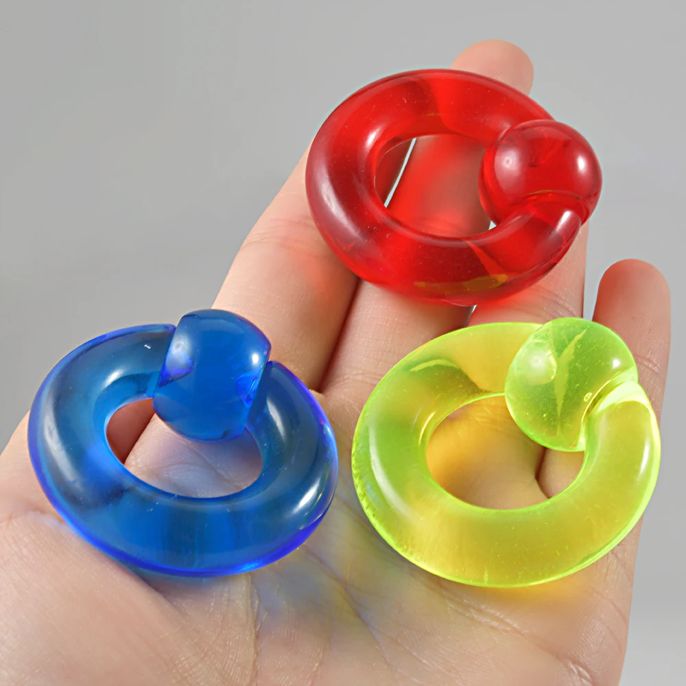 2Pcs Acrylic BCR Big Large Size Giant Captive Bead Ring Ear Tunnel Plug Expander Guauge Male Nose Ring Piercing Body Jewelry 00G