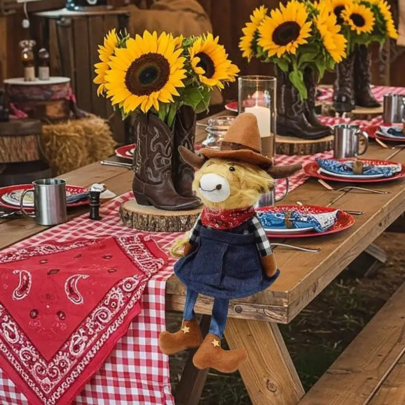 

Realistic Cowboy Plush Toy with Safe Features for Kids Easy to Clean Farm Decors Gift