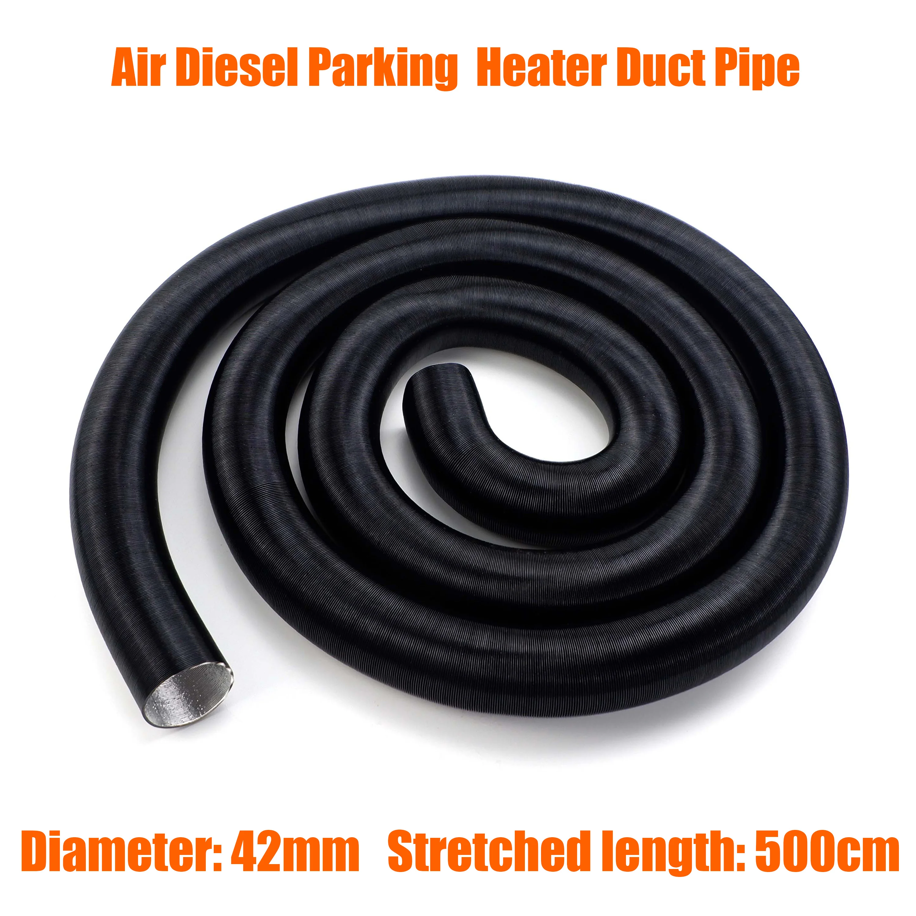 42mm 60mm 75mm Binnendiameter Uitgerekt lengte 300cm 500cm Air Diesel Heater Duct Buis slang Voor Auto Camper Vrachtwagen Caravan
