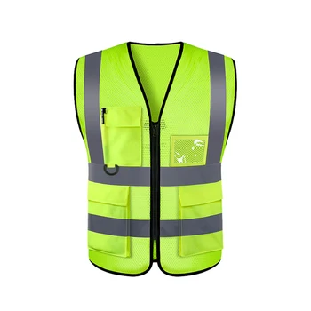 Safety High Visibility Vest Adjustable Security Vests Traffic Night Outdoor For Running Cycling Sports