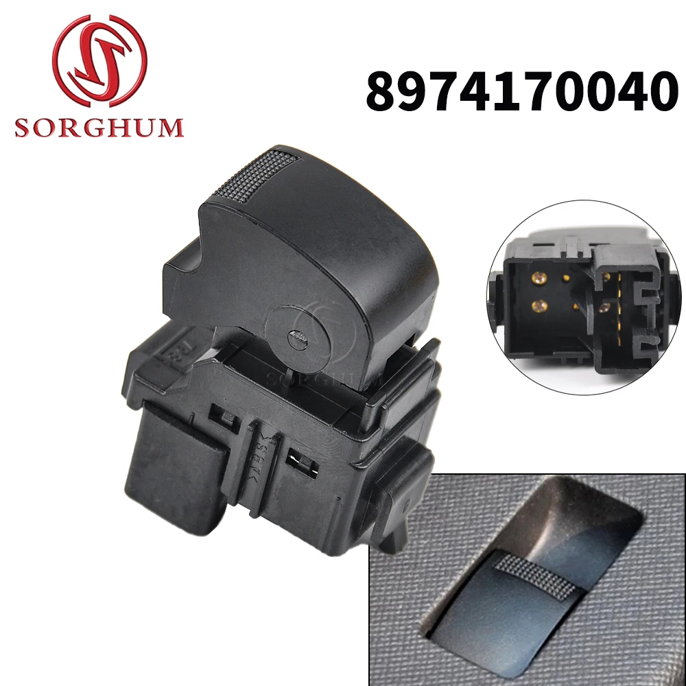 

SORGHUM 8974170040 Passenger Button Electric Window Control Switch Glass Button For Isuzu D-MAX DMAX 2012 2013 2014 2015 5Pins