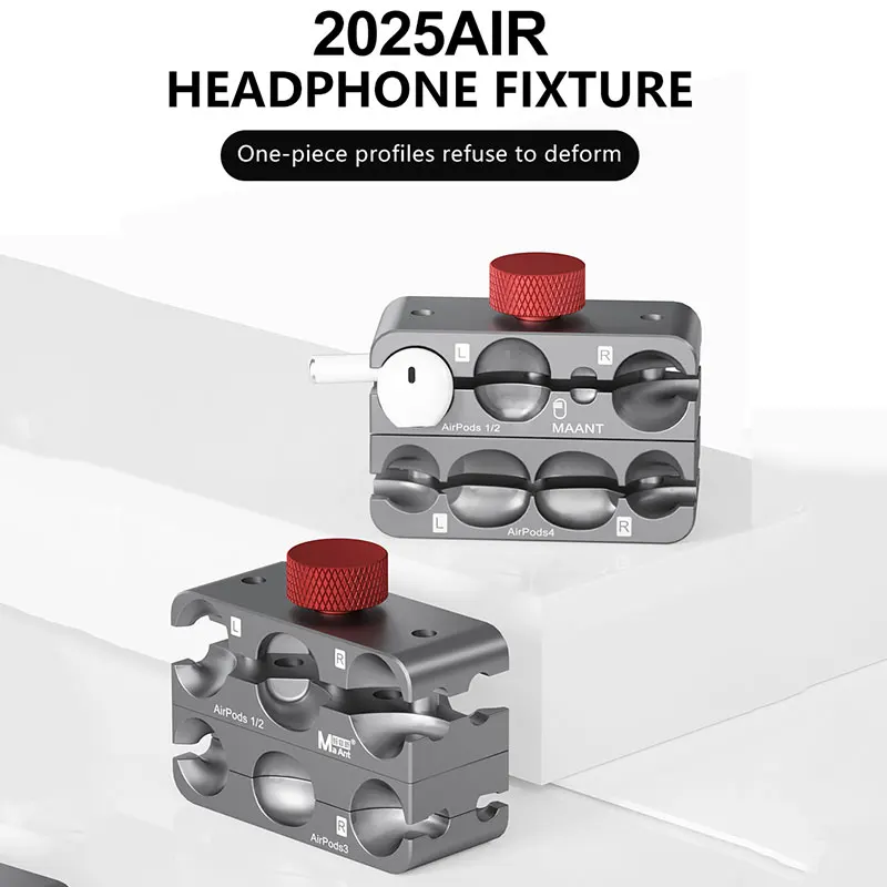 MAANT 2025 AIR Headphone Repair Fixture High-Density Aluminum Alloy Precision Clamp 360° Rotatable Tool for AirPods 1/2/3/4/Pro