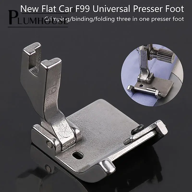 

1Pc F99 Universal Presser Foot With Adjustable Folding Edge Wrapping And Curling For Flat Sewing Machine Accessories