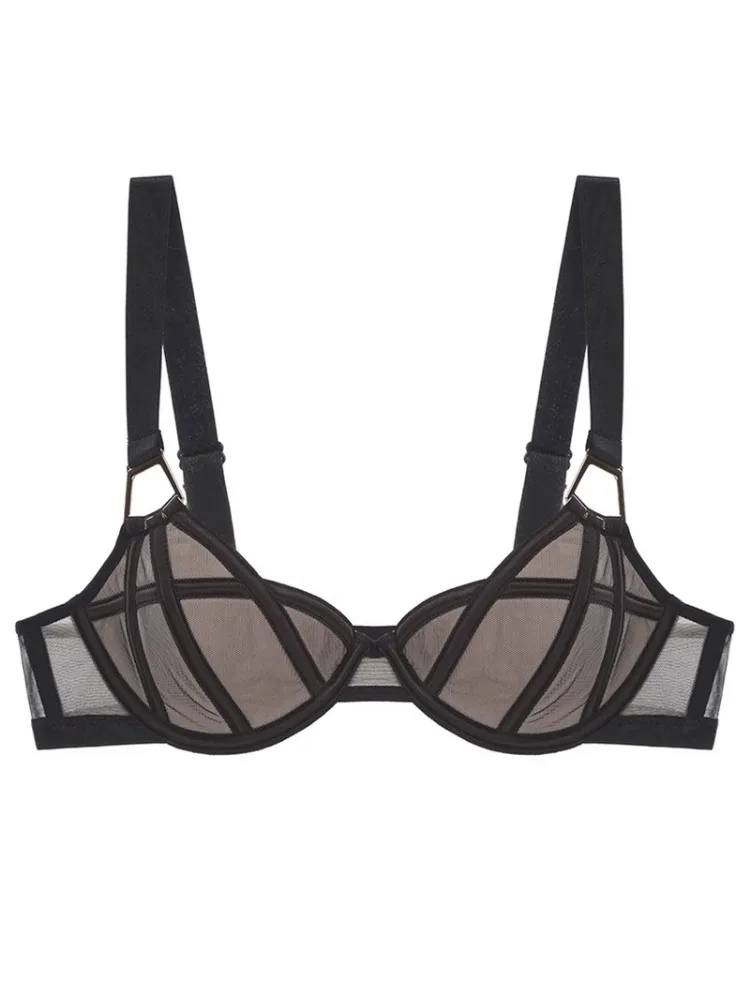 French Underwear Women Gather Small Breasts and Thin Autumn and Winter Belts, Sexy Bra Set, Anti-sagging Adjusted Pink Bra.