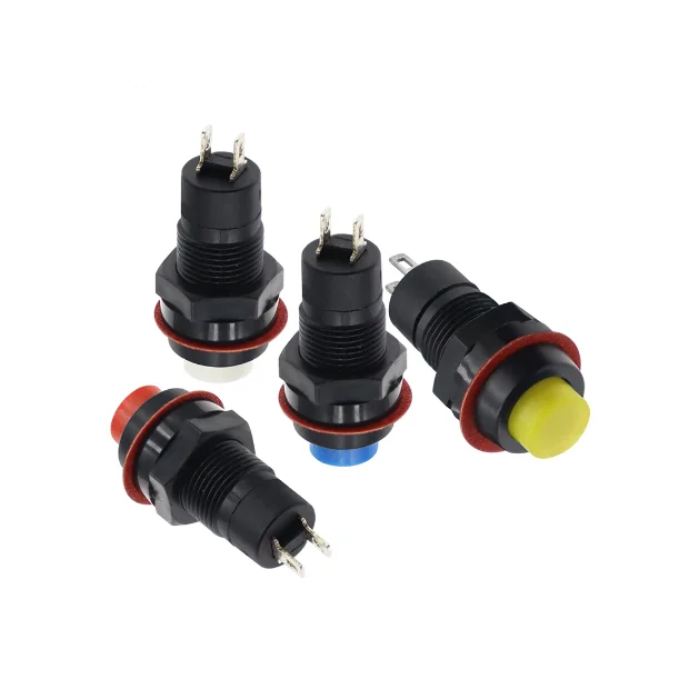 DS-211 DS-213 10MM Round Pushbutton Switch Self-Locking Momentary Switch Red, Yellow, Blue, Green, Black and White Keypad