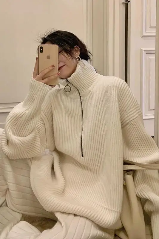 Sweaters Jumpers Pullovers Women Dark Blended Knitwear Print Relaxed Fleece Visit Knitwearal Knitted Softy Prehistoric Pattern