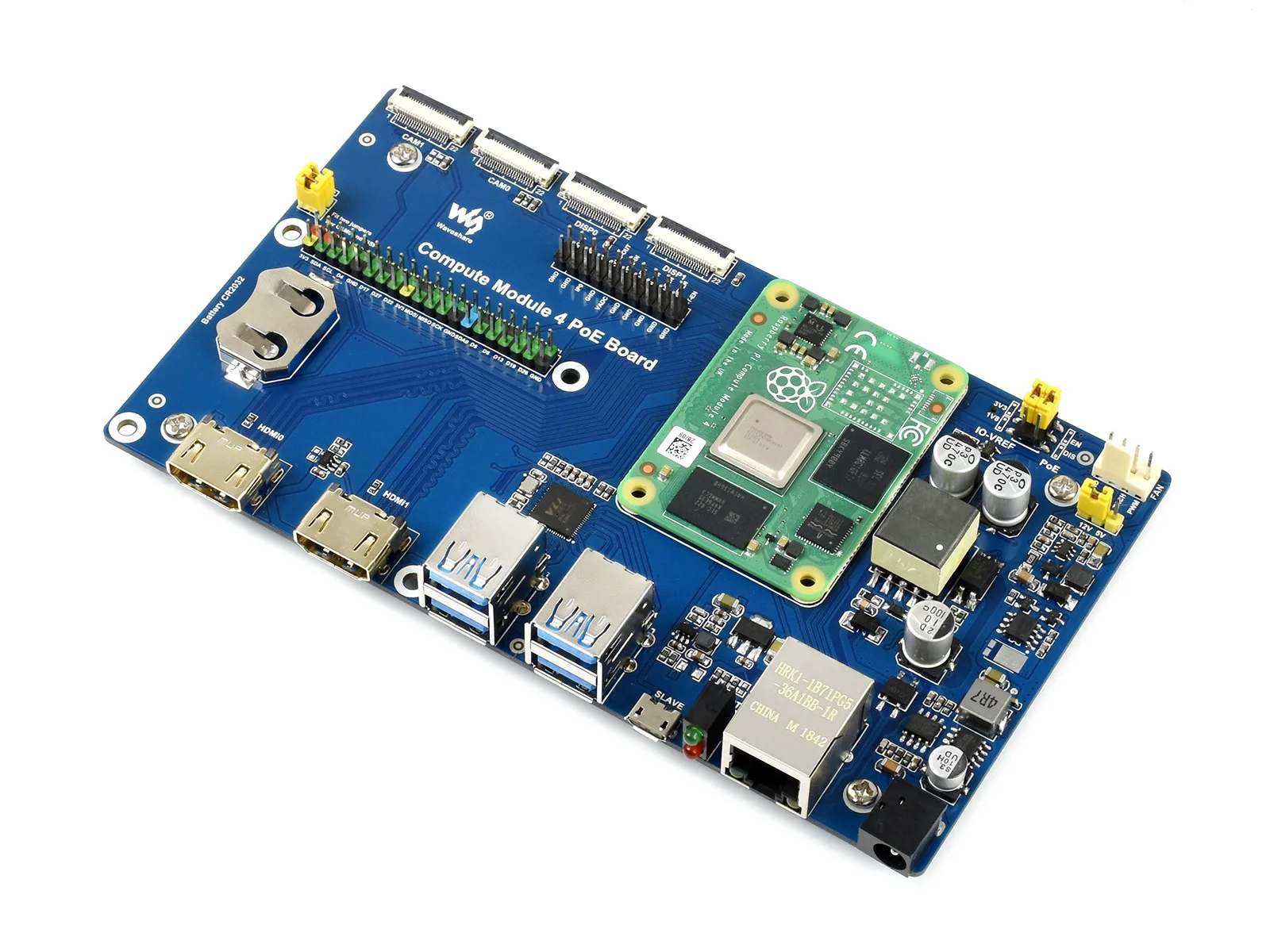 Imagem -04 - Placa io com Módulo Computador Raspberry pi com Função Poe para Todas as Versões do Cm4 Gigabit e Ethernet Rj45 com Suporte Poe