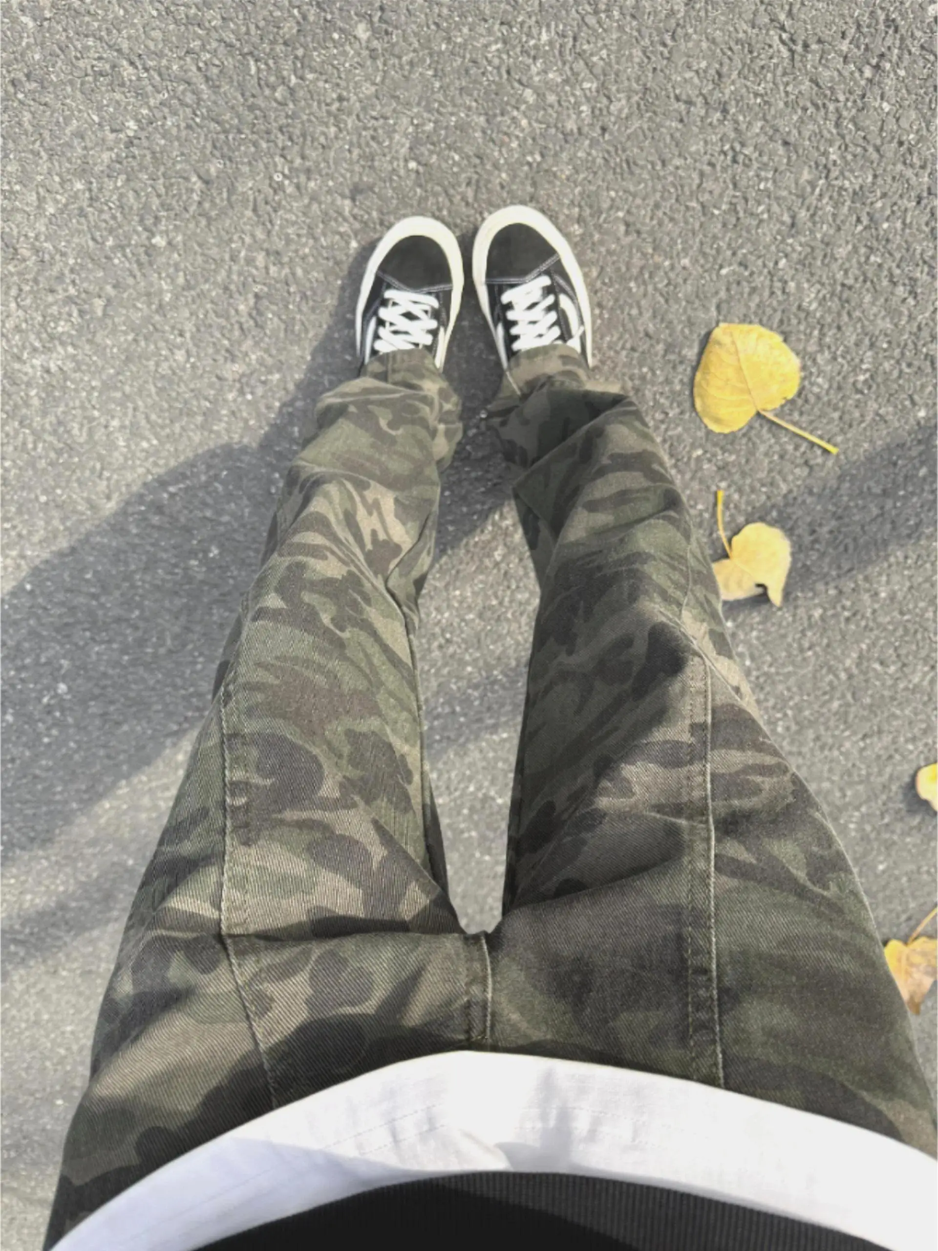 

American Vibe High Street Retro Deconstructed Camouflage Patchwork Men's Loose Straight Leg Workwear Logging Casual Pants