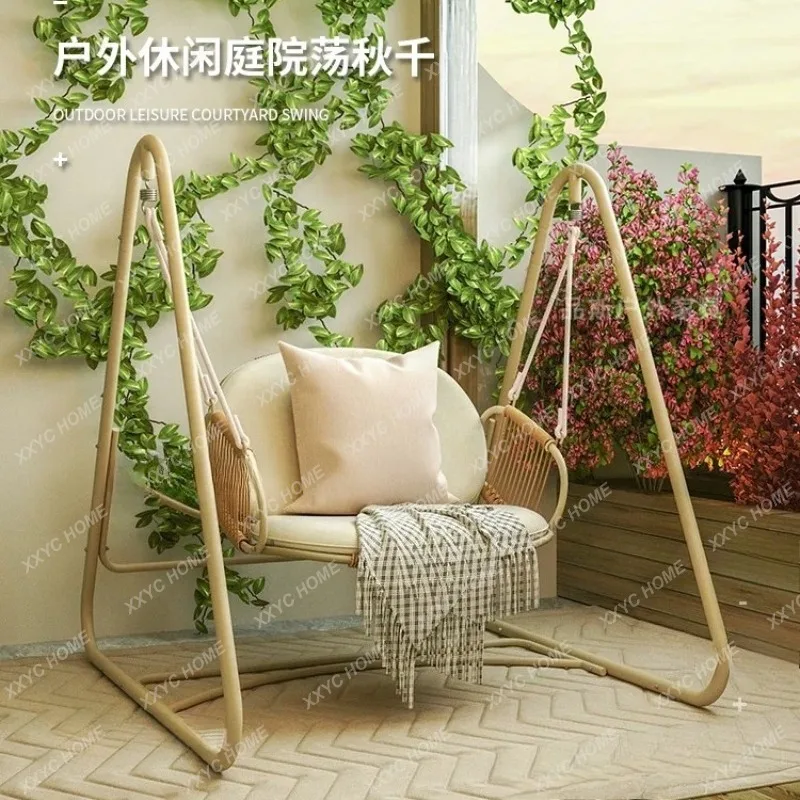 XX Hanging Chair Suspended Patio Swings Street Luxury Shaking Garden Patio Swings Hammock Rocking Outdoor Furniture