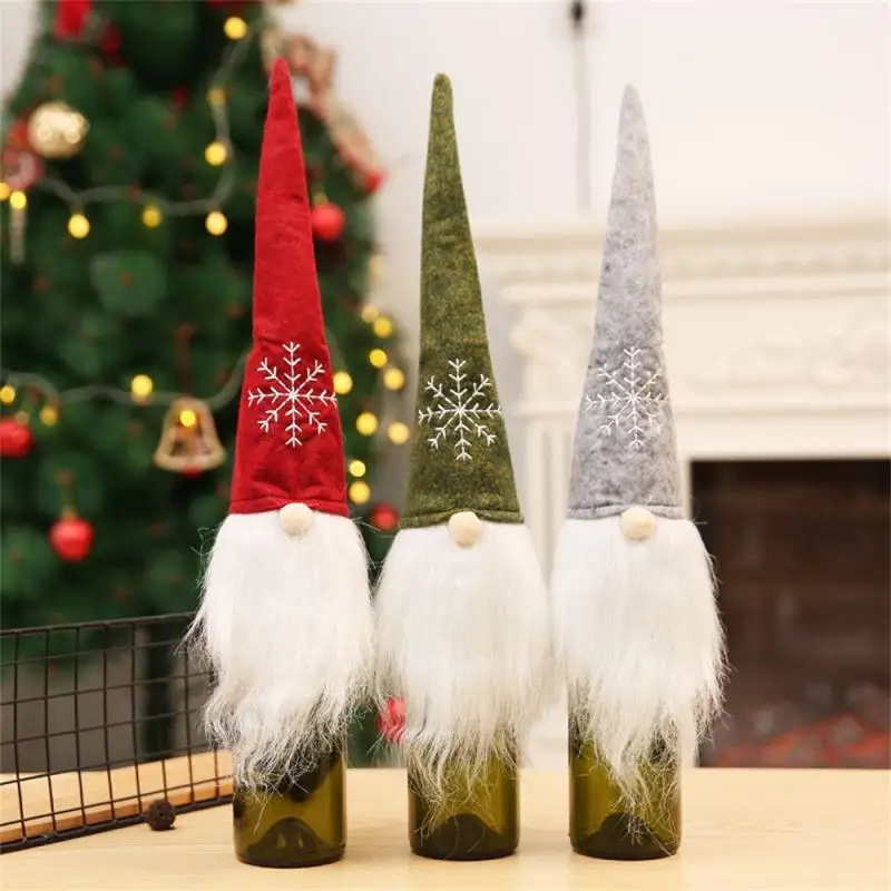 New Creative Santa Claus Wine Set Plush Wine Bottle Set Christmas Champagne Set Decorative Wine Bag