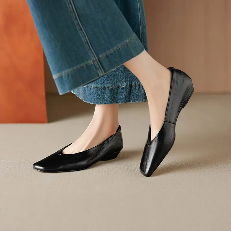 MORAZORA Fashion Genuine Leather Shoes Women Fashion Square Toe Low Heels Spring Summer Ladies Party Dress Shoes image 2