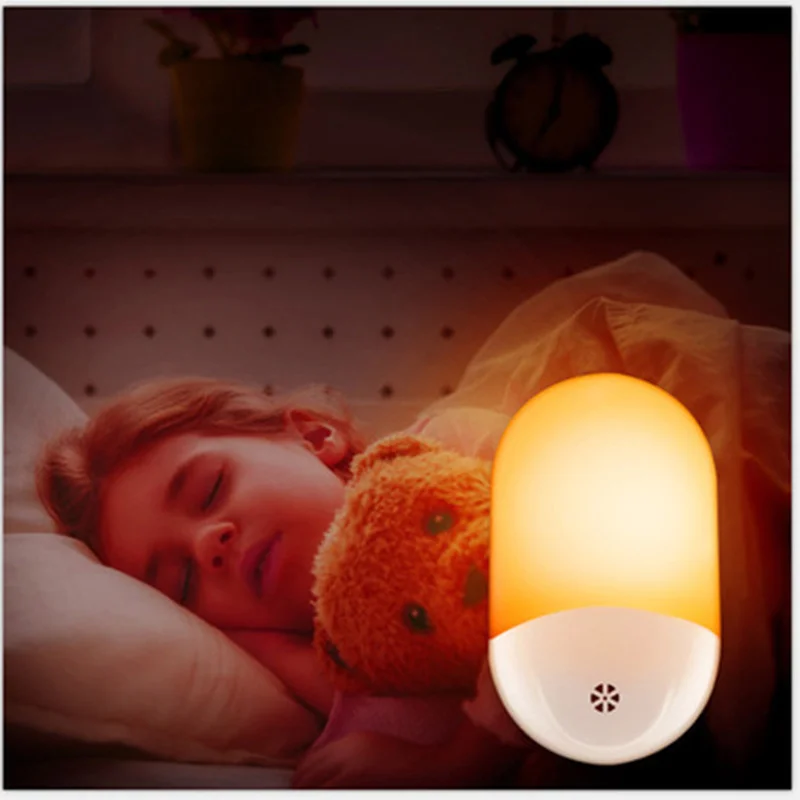 

Smart Light Controlled Sleep Lamp Home LED Bedside Table Lamp Responsive Infrared Motion Detection PIR Sensor induction