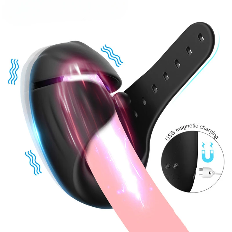 

Male Glans Massager Delayed Ejaculation Trainer Sex Toy Penis Vibration Masturbation Cup Adjustable Adult Men's Sex Products 18+