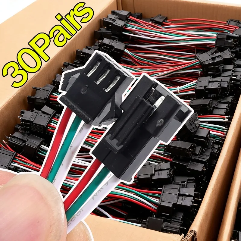 

Разъем для проводов «папа-мама», 3-контактный соединительный кабель для светодиодной ленты, DIY электрический провод, кабельные клеммы, разъемы для быстрых адаптеров