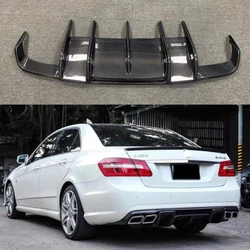 For Mearcedes Benz W212 E-CLASS E63 AMG E500 E550 4Door Sport 2009-2013 RStyle Carbon Fiber FRP Rear Lip Diffuser Bumper Exhaust