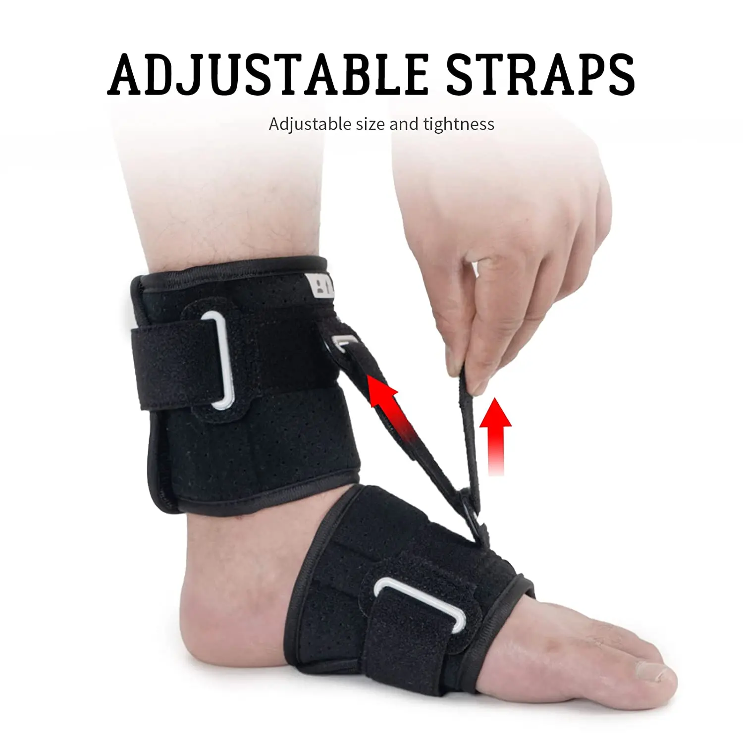 Adjustable Drop Foot Brace for Walking with Shoes Ankle Support Splint for Plantar Fasciitis, Peroneal Achilles Tendon, Stroke