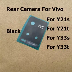 New For Vivo Y21s Y21t Y33s Y33t Back Rear Camera Glass Lens Cover With Glue Sticker Adhesive Repair PartsV2109 V2110 V2135