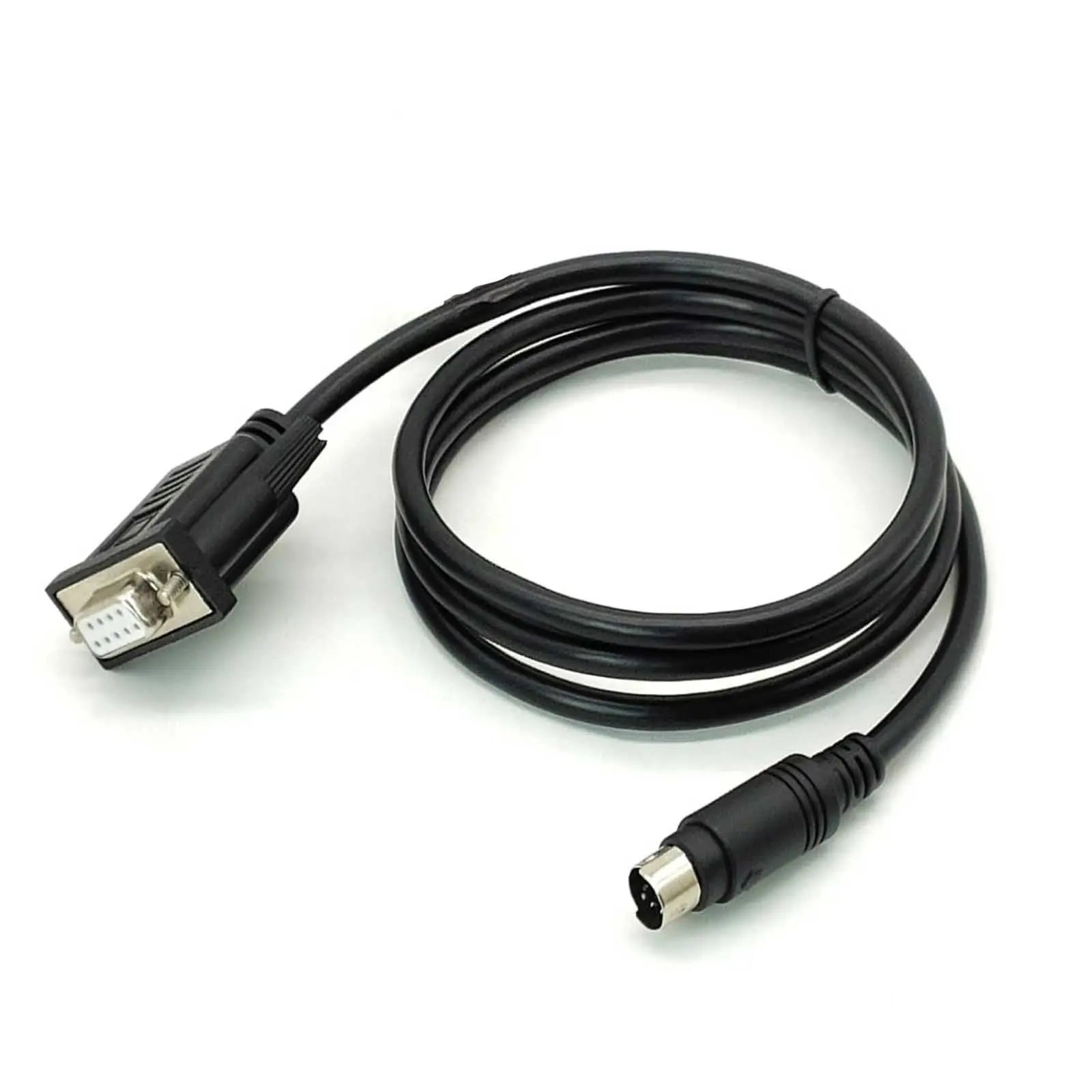 Professional DB9 Female to 6-Pin Mini DIN Male RS232 Serial Cable, 1 Meter Gold Plated for PC Device Connection