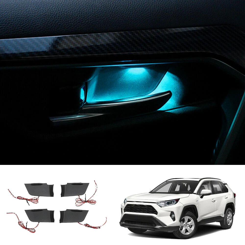 

A96E-Door Bowl Armrest Atmosphere Light Interior LED Blue Decoration Door Bowl Handle Frame Light For Toyota RAV4 2020