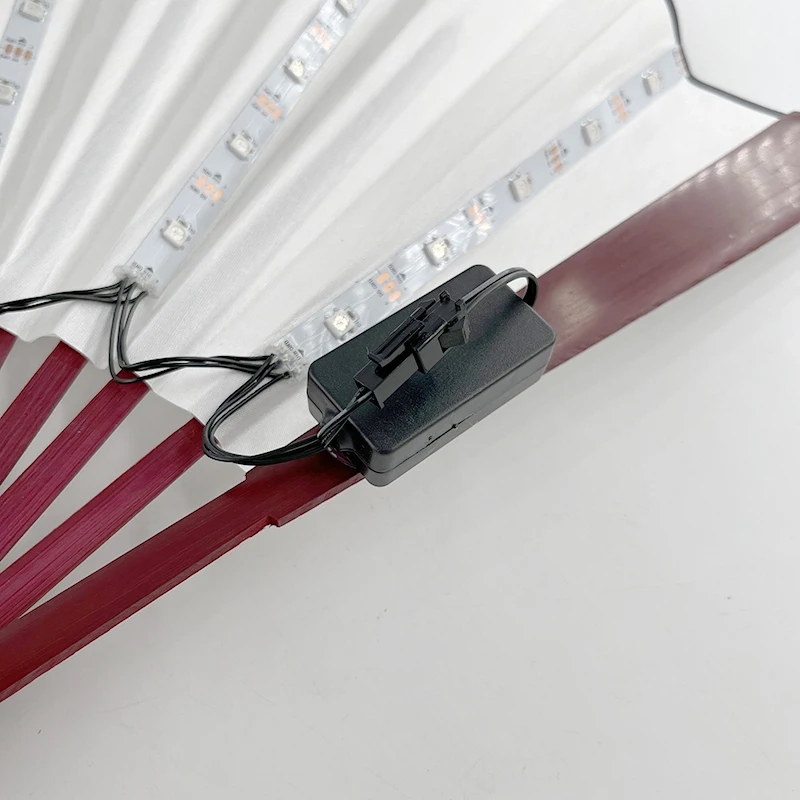 10 Zoll LED Leuchtender Faltfächer für Tanz, Party, Hochzeit, Bühnenauftritte, Shows, Festivals – Bunter LED-Handfächer, Kung-Fu-Fächer – Detail 35