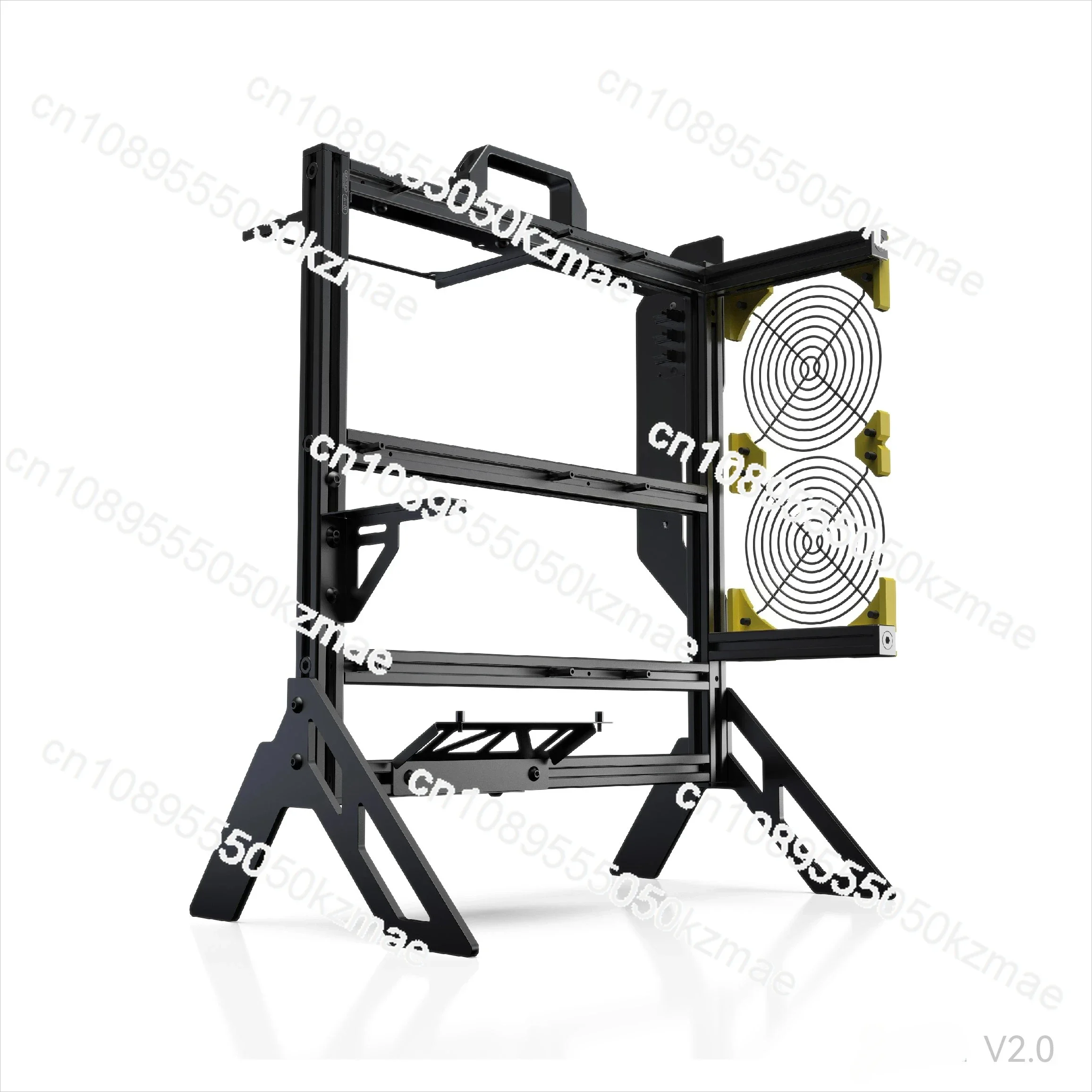 Aluminum Alloy Open Air PC Case - DIY ATX Computer Chassis for Vertical GPU, Support 360mm Water Cooling