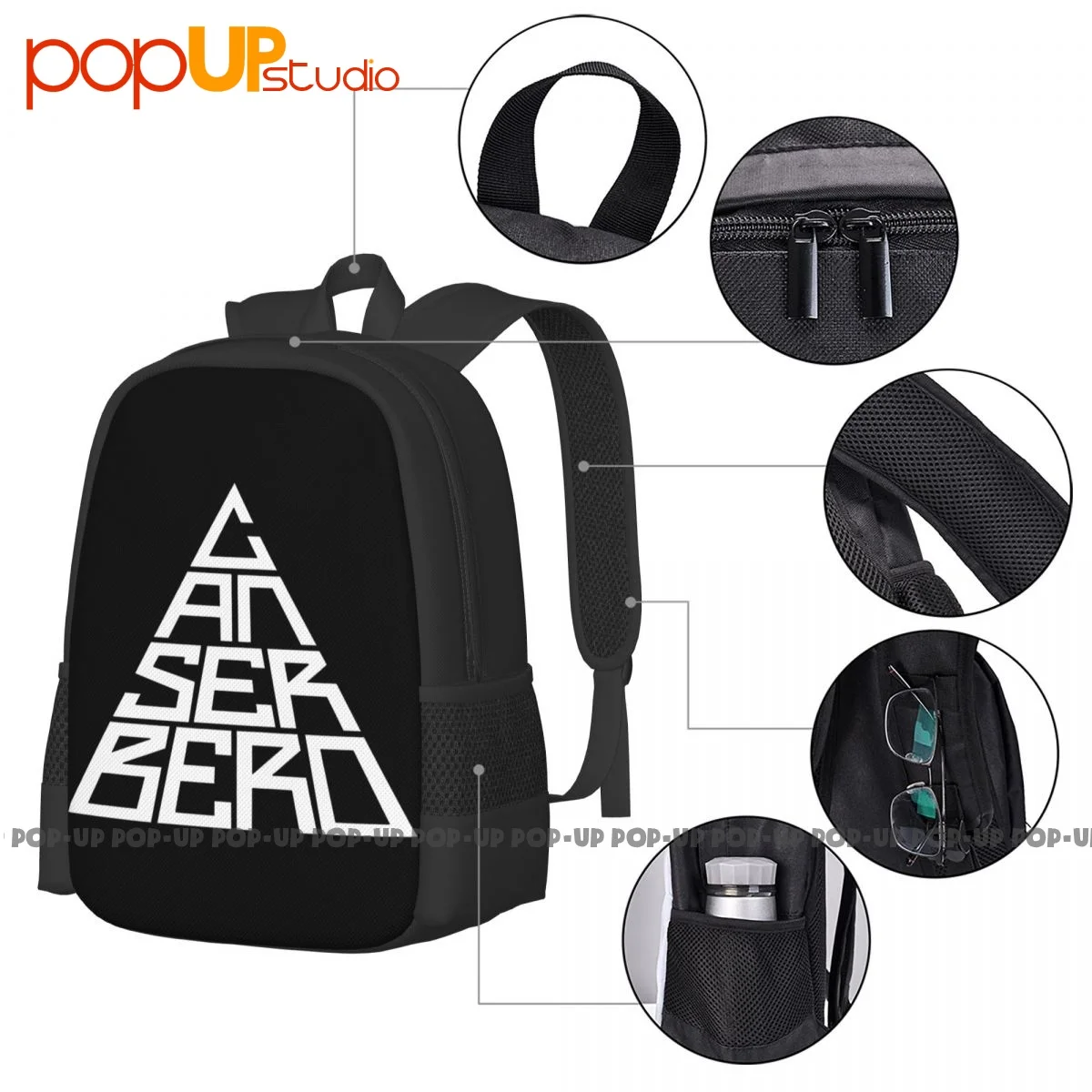 Canserbero Backpack Large Capacity Vintage Portable Storage Bag Multi-function