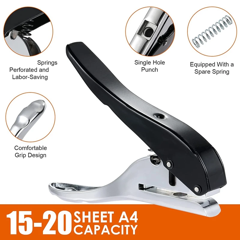 Hole Punch Single Hole Hole Punch, Heavy Duty Hole Punch Single, Portable Handheld Long Hole Hole Punch