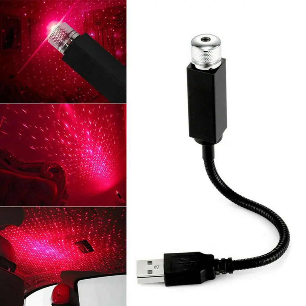 USB Car Light Projector Romantic Flood Light Night Light LED Adjustable Light Galaxy Atmosphere Light Car Interior Decor Light
