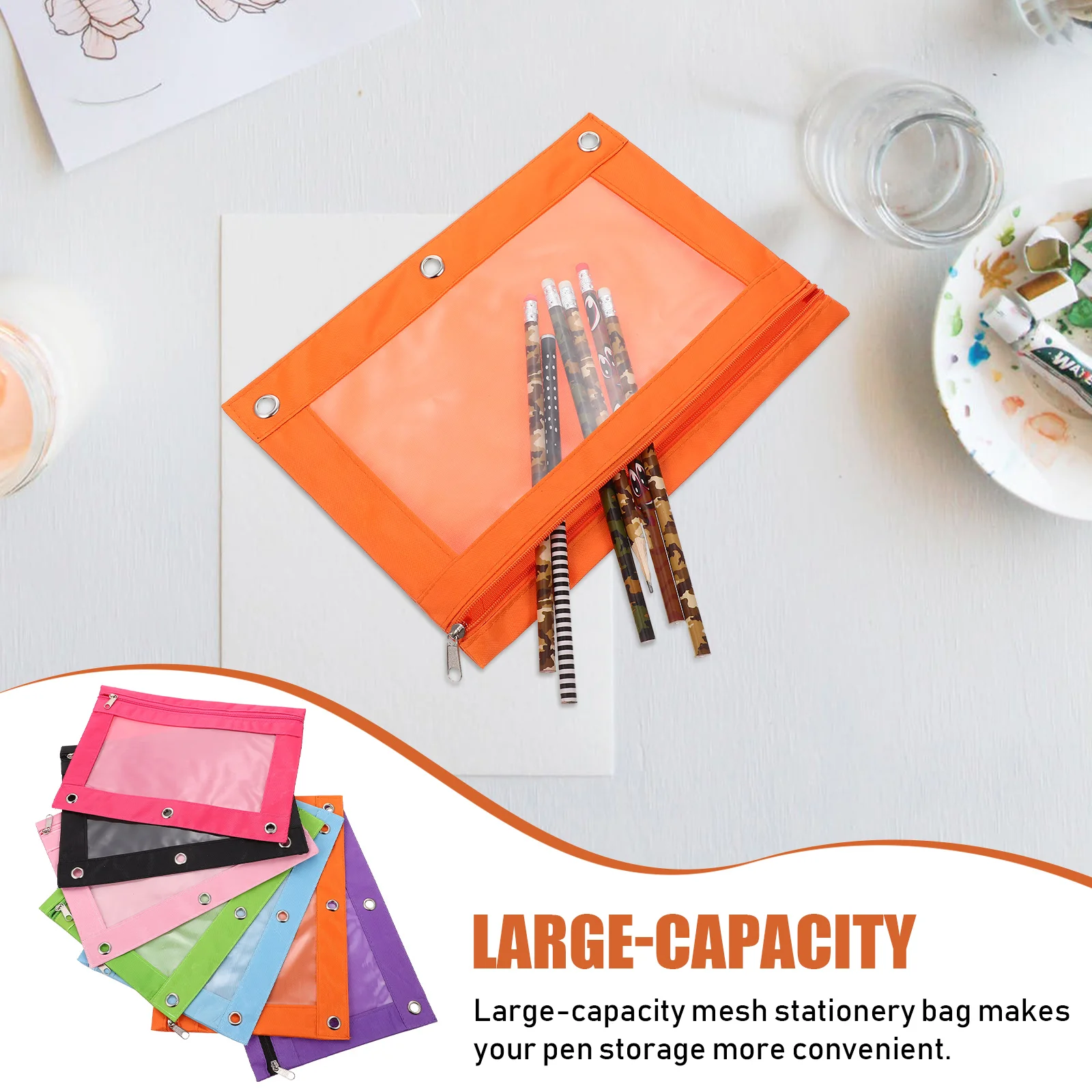 

7 Pcs Document Storage Pen Bag Multi-function Pencil Accessory Wear-resistant Pouch Portable