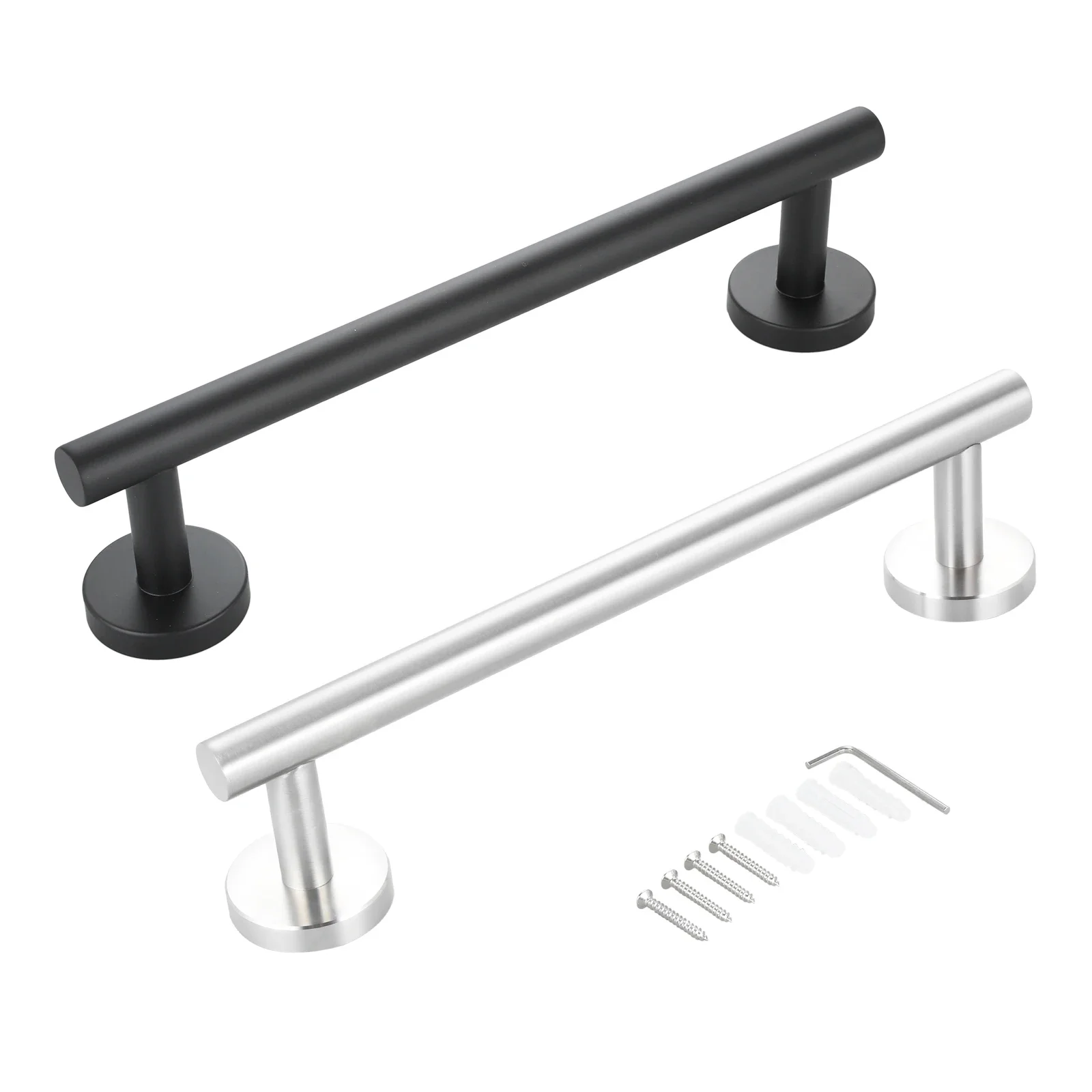 

Stainless Steel Towel Rail Bar Wall Mounted Chrome Towel Holder Hanger Rack with Screws for Bathroom Kitchen Brushed Finish 12in