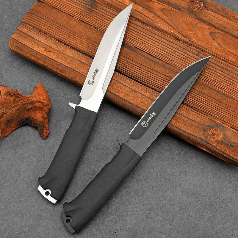 Outdoor hiking small straight knife one-piece keel knife self-defense knife wilderness survival knife high hardness fruit knife