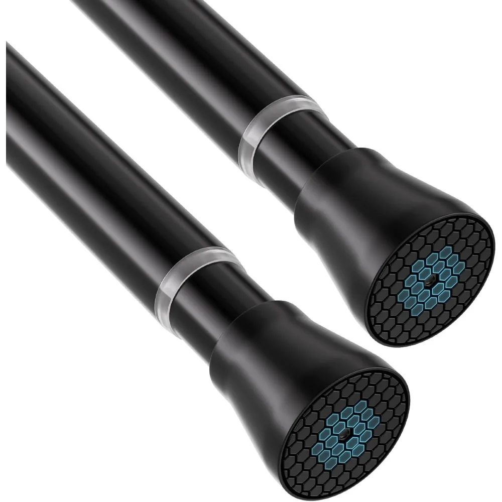 

Spring Tension Rod Shower Curtain Rod 30 to 64 Inches 2PCS, Black Expandable Tension Rods for Window Wardrobe Doorway Kitchen