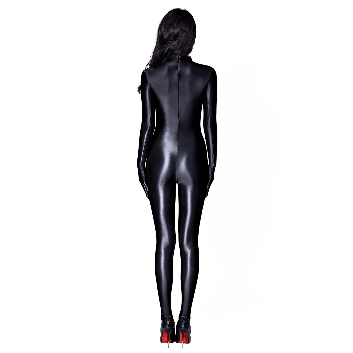 Sexy manga longa lustroso pé envoltório collants macacão maiô Casual correndo ioga calças sportswear swimwear magro