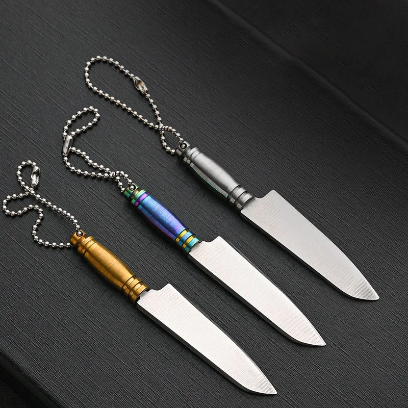 Acrylic Handle Mini Saw Outdoor Camping Unboxing EDC Knife Pocket Portable Stainless Steel Keychain Fixed Blade Knife For Men