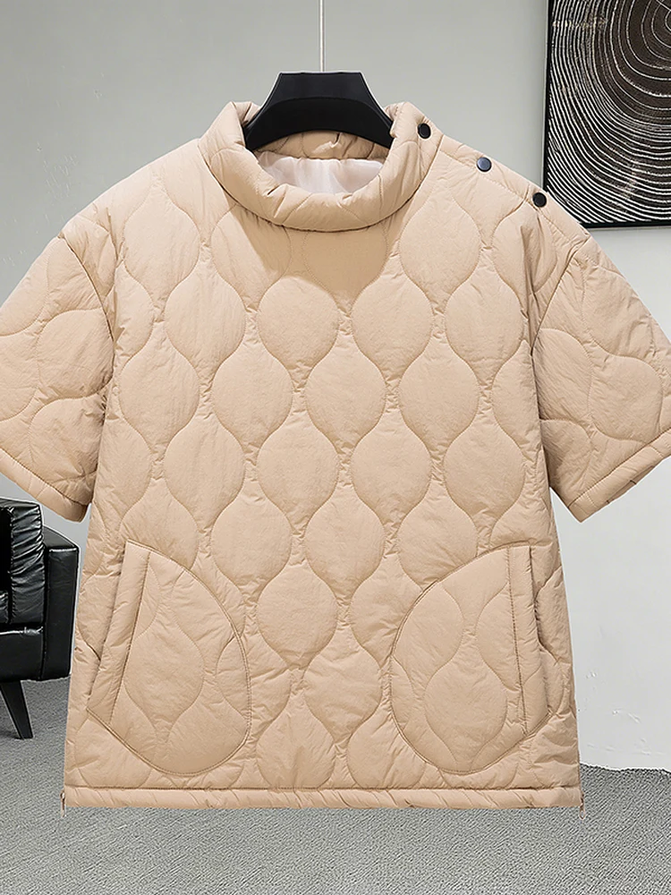 

Новая хлопковая куртка с высоким воротником 2025 года, утепленная, свободного кроя, молодежная, модная, теплая, ветрозащитная, повседневная, однотонная, в стиле Cleanfit