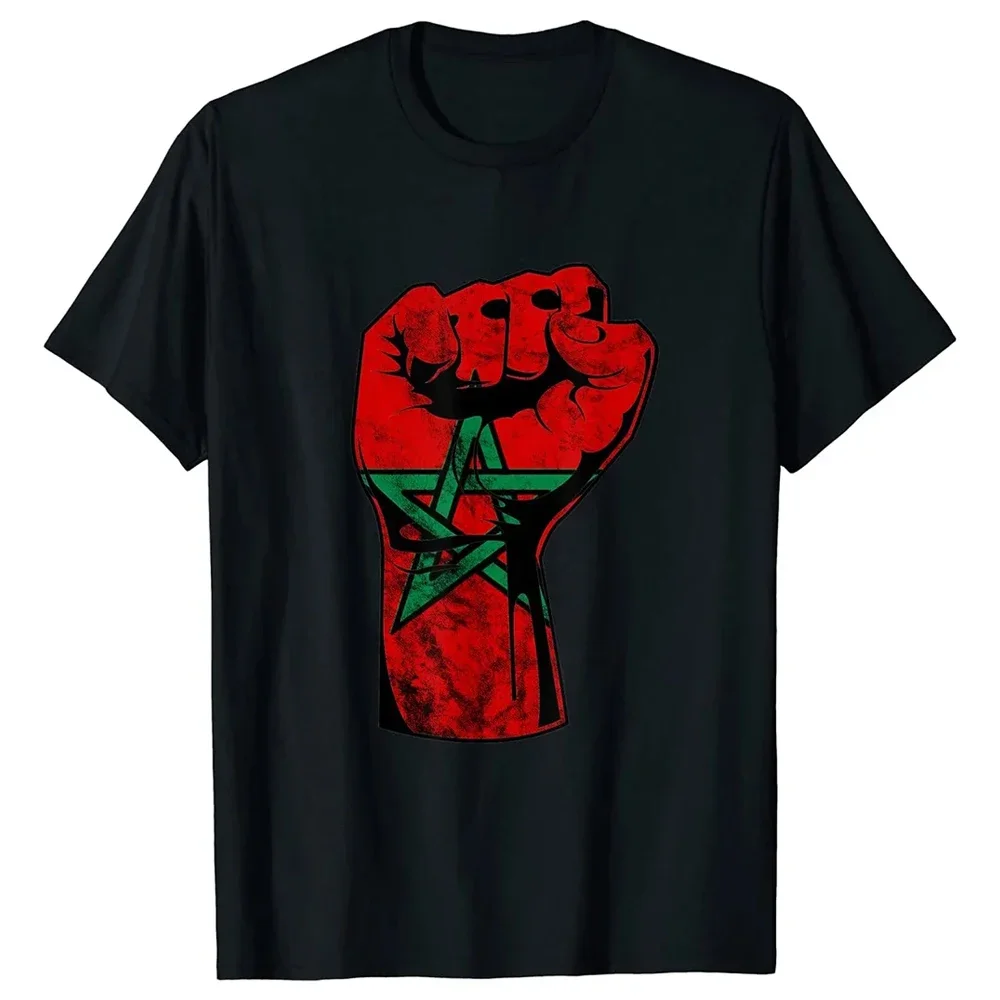 MA Morocco Flag Graphic T Shirt for Men Clothing 3D Print Moroccan Spirit Totem Emblem Tee Shirts Homme 2024 T-shirt Unisex Tops