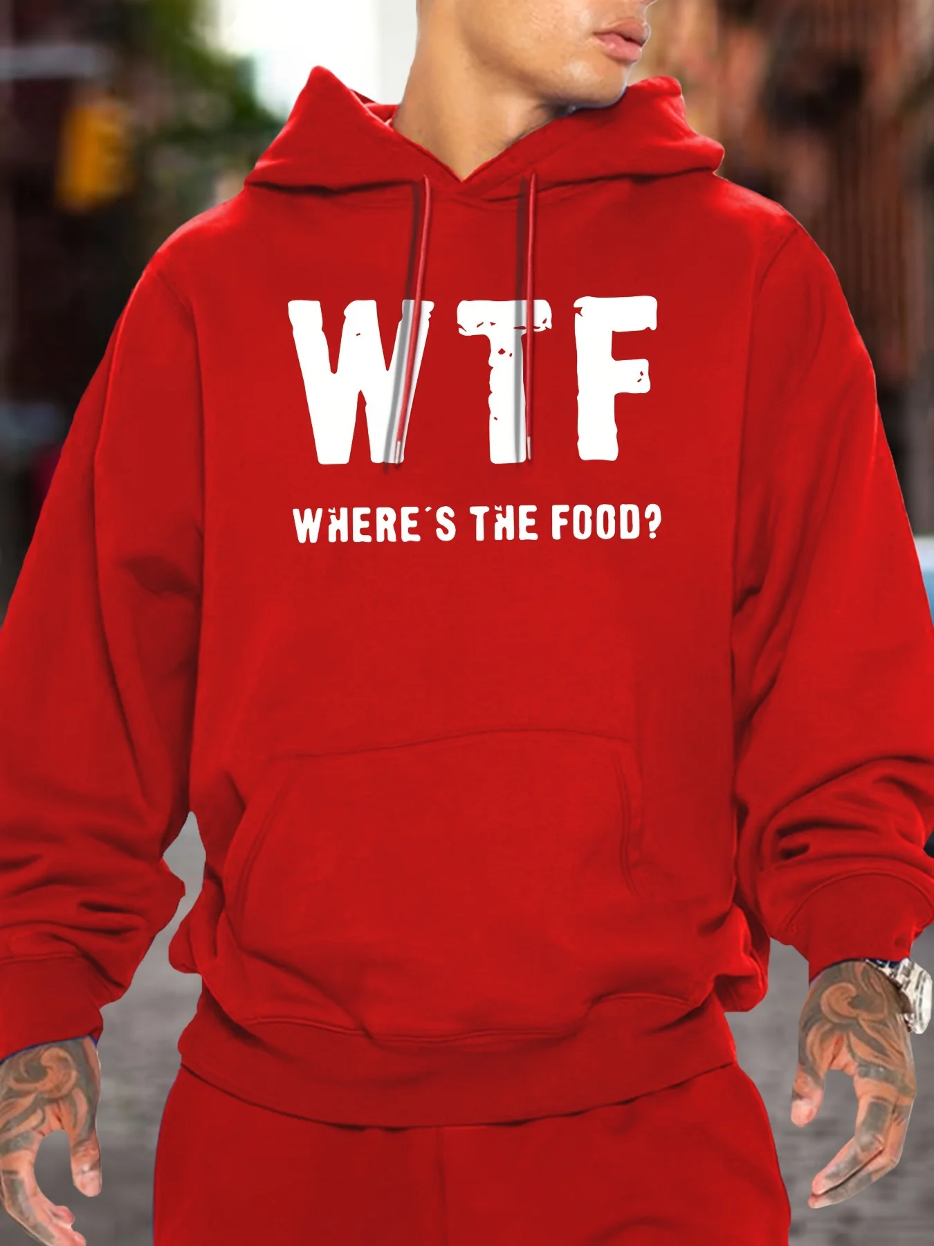 2026 Where's the food? Humorous short-sentence printed comfortable hoodie