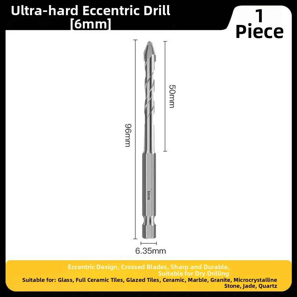 1pc Multifunctional Eccentric Triangular Drill Bit 6/8/10/12mm For Tile Wood Glass Plastic Wall Masonry Concrete Drill Bit