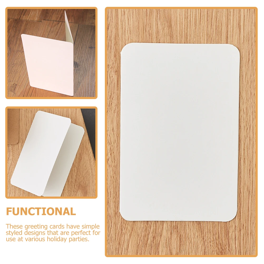 

100 Pcs White Blank Greeting Decoration Folding Making Kits Gift Festival Blessing Party Cards Holiday Greeting Cards