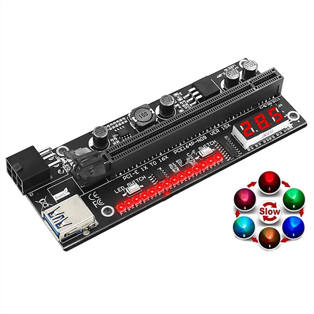 10PCS VER15X PCIE X1 to X16 PCI-E Riser Card VER 15X PCI Express 16X Riser RGB for Graphics Card BTC ETH Mining Miner