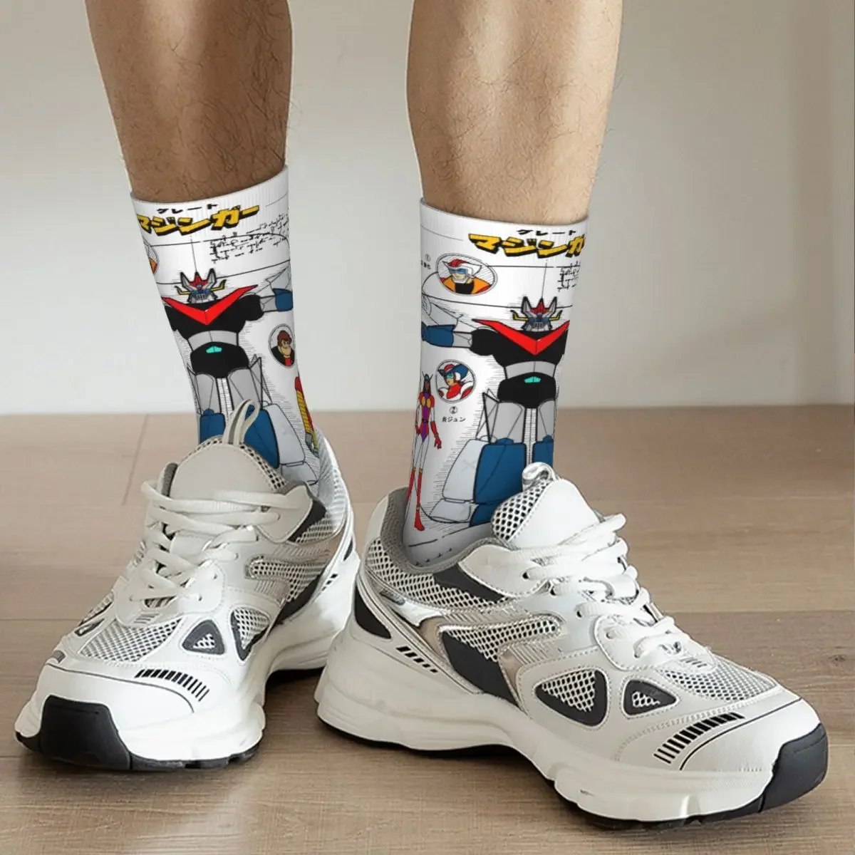 All Season Socks Mazinger Z Robot Tranzor Z Merch for Male Compression Print Socks Spring Autumn Winter Best Gifts Idea