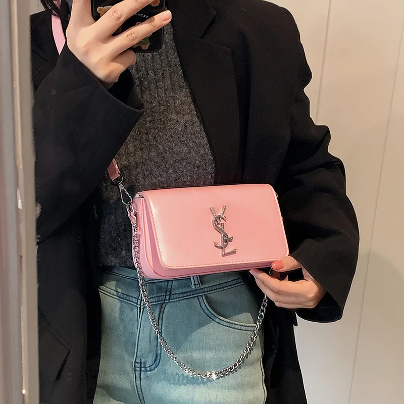 

Textured Chain Square Bag - 2025 Women's, Underarm, Trendy, Versatile, Shoulder/Crossbody