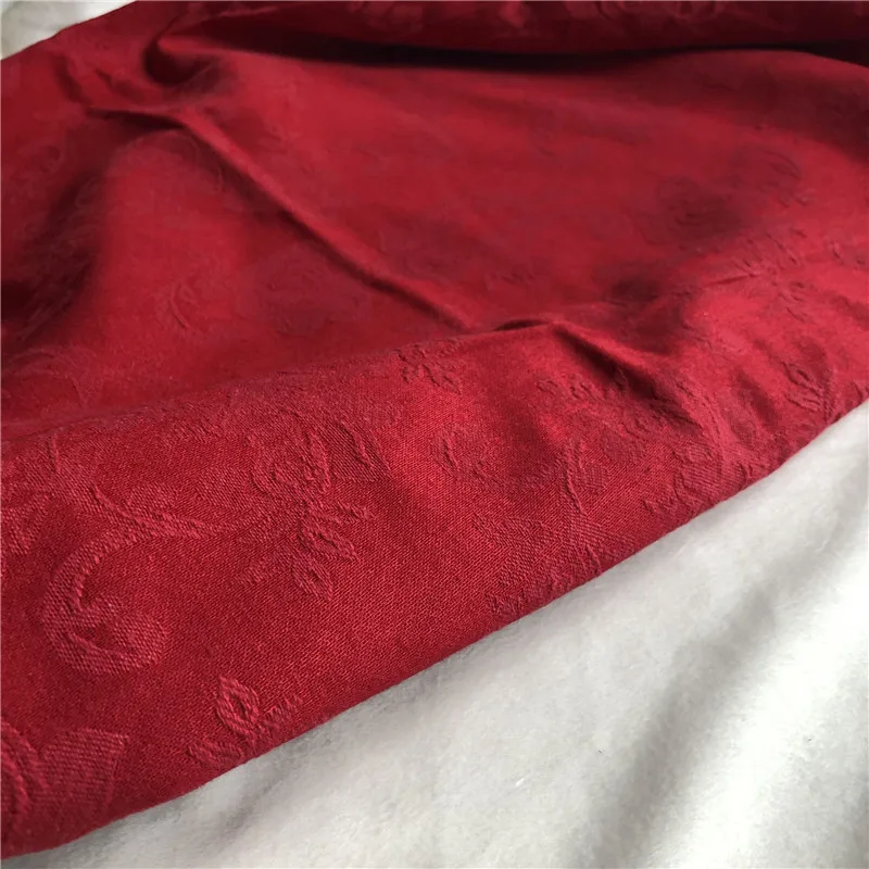 Double-sided Jacquard Fabric By The Meter for cheongsam Dresses Skirts Sewing Thickened Soft Cotton Linen Cloth Winter Plain