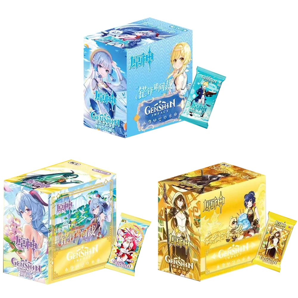 

New Game Genshin impact Card Anime TCG Collection Pack Booster Box Rare SSR Anime Collectible Card Family Table Game Card Toy