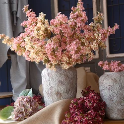 SunMade Retro Rich Thyme Flower Silk Fake Flowers Home Wedding Decoration Garden Hotel Decor Flores Artificales Fall Decorations