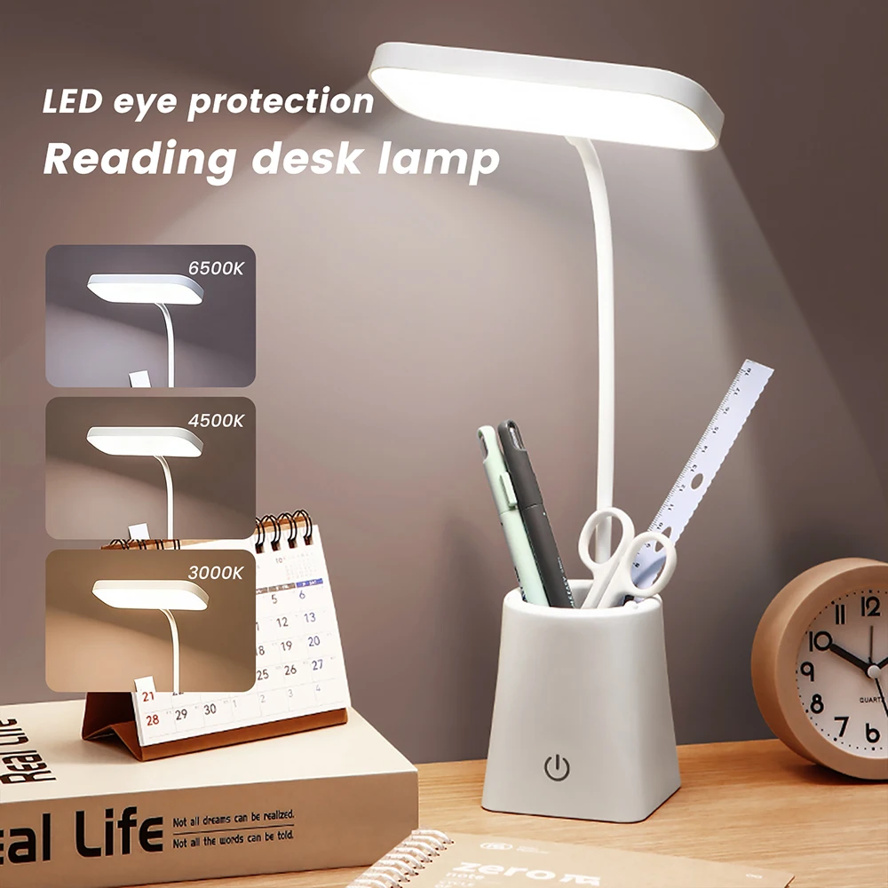 

USB 5V LED Learning Table Lamp Touch Dimmable 3000K 4000K 6000K Eye Protection College Student Dormitory Bedroom Night Light